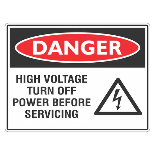 Danger Sign – High Voltage Turn Off Power Before Servicing - Premium Nameplates