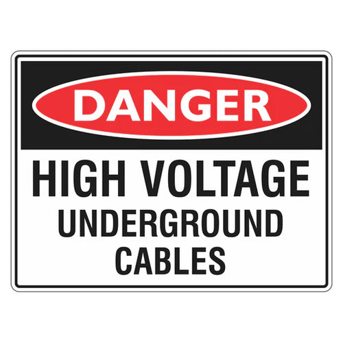 Danger Sign – High Voltage Underground Cables - Premium Nameplates