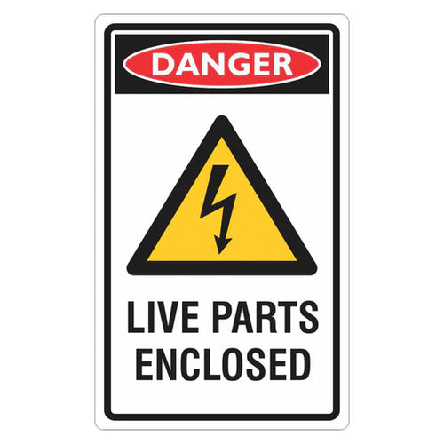 Danger Sign – Live Parts Enclosed - Premium Nameplates