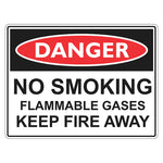 Danger Sign – No Smoking Flammable Gases - Premium Nameplates