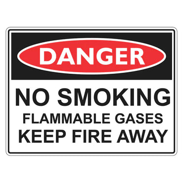 Danger Sign – No Smoking Flammable Gases - Premium Nameplates