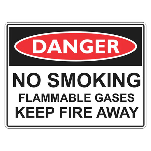 Danger Sign – No Smoking Flammable Gases - Premium Nameplates