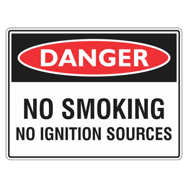 Danger Sign – No Smoking No Ignition Sources - Premium Nameplates