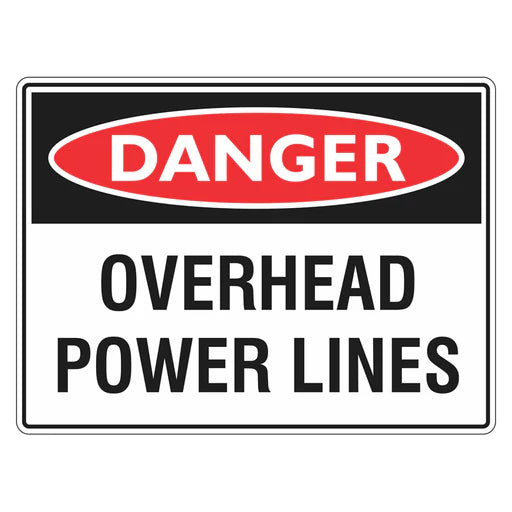 Danger Sign – Overhead Power Lines - Premium Nameplates