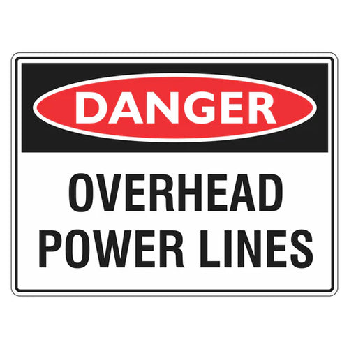 Danger Sign – Overhead Power Lines - Premium Nameplates