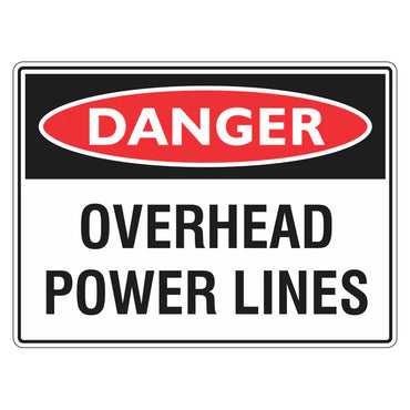Danger Sign – Overhead Power Lines - Premium Nameplates