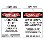 Danger Tags - Locked Out Do Not Operate