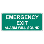 Emergency Exit Sign - Alarm Will Sound