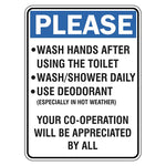 Hygiene Sign - Please Wash Hands After Using The Toilet