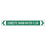 Pipe Marker - Domestic Warm Water Flow
