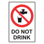 Prohibition Sign - Do Not Drink