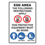 Prohibition Sign - ESD Area Restrictions Apply