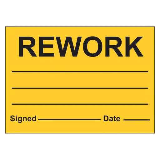 Quality Control Label - Rework