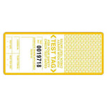 Self Laminating Test Tags With Security Flap - Yellow