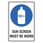 Sun Safety Sign - Sun Screen Must Be Worn