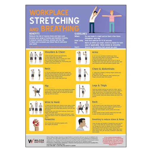 Stretch Poster Design Workplace Stretching Poster – Premium Nameplates